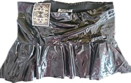 BamBella® - Datex mini Rok - Maat L/XL - zwart Rollenspel sm dames sexy Glans kleding mix van Latex en stof | Datex — thumbnail 6