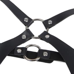 Subblime - Full Body Harnas With Leather Buckles Black One Size — thumbnail 3