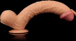 Realistische XXL King Size Dildo 30,5 cm lang en 5.5 cm dik - Levensechte Grote Dildo 30 cm lang - Realistische dildo met balzak en stevige zuignap - Realistische Dildo Met Zuignap en Balzak — thumbnail 5