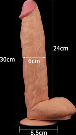 Legendarische Realistische XXL King Size Dildo 30 cm lang en 6.0 cm dik - Levensechte Grote Dildo 30 cm lang - Realistische dildo met balzak en stevige zuignap - Realistische Dildo Met Zuignap en Balzak — thumbnail 7