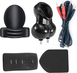Elektrische stimulatie voor de eikel en balzak - Hevige E-stim - One size - Stroom en Schok - Scrotum - Complete set - Verschillende sterktes en standen - Draadloze afstandsbediening — thumbnail 2