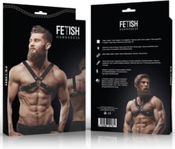 Fetish Submissive Attitude - Mens Adjustable Eco-Leather Cross Chest Bulldog Harnas — thumbnail 3