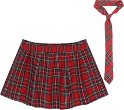 Sexy Student Outfit - Rollenspel - Schoolmeisje - Korte Rok en stropdas - Geruit — thumbnail 2