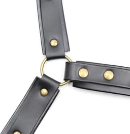 Fixxx - Harnasje met collar - PU-Leder - Verstelbaar - One Size - Zwart — thumbnail 3