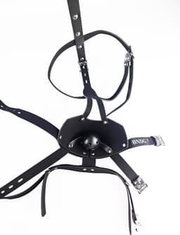 BNDGx® - Extreme BDSM Masker - Nep Leer - Met Gag - SM - Met lijn — thumbnail 3