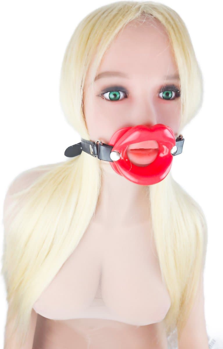 BNDGx® - Gag voor Blow job - Rood - Seks speeltje - mond strap masker bdsm fetish — afbeelding 1