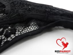 Semi-transparante heren string - Kanten slip - Eroitsche mannen lingerie - Zwart — thumbnail 3