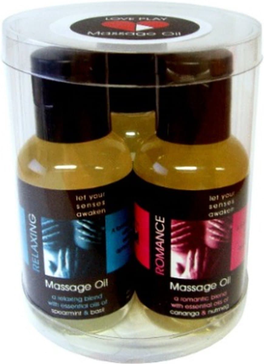Love Play Massageolie - Giftbox - Relaxing - Romance - Passion - 3 x 50ml — afbeelding 1
