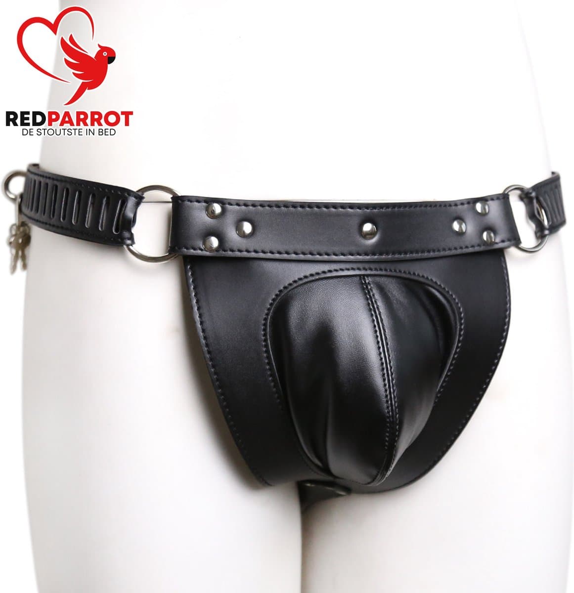 Chastity onderbroek voor Heren - Kuisheidskooi met slot - Leder — afbeelding 1