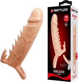 Pretty Love - Emmit - Penis Sleeve Met geribbeld ontwerp - Lichte Huidskleur — thumbnail 4