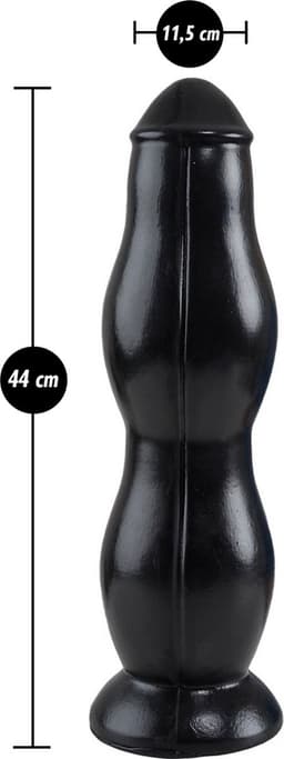 WAD - 2XL Fighting Falcon - XXL Anaal Dildo - 44 cm - Zwart — thumbnail 4