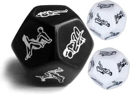 Erotische Dobbelsteen - Zwart - Seks spel voor Koppels - Verschillende Standjes - 12 Zijdige Erotische Dobbelstenen - Seks Dobbelstenen - Erotisch Spel - Sex Dice - Bachelor gift - Vrijgezellenfeest - Sex standjes — thumbnail 2