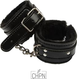 Handboeien - Pluche handboeien - Handboeienset - Zwart - Met oogmasker - Erotiek - Sexspeeltjes - BDSM — thumbnail 2