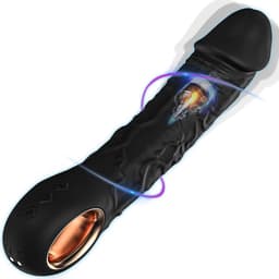 DOWO® - Luxe Realistische Vibrator - met Verwarmingsfunctie - 10 Standen - Vibrators voor vrouwen - Waterproof & USB Oplaadbaar - Siliconen Dildo voor Vrouwen & Mannen - vibrator - Sex toys - Zwart – L PLUS (22cm) — thumbnail 1