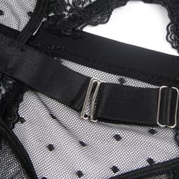 Sexy Lingerie - Luxe Lingerie Set - Erotische Bodysuit in Kanten Cups - Jarretel - BDSM Bondage look - Valentijnsdag - kleur Zwart - Plus size - Maat M — thumbnail 4