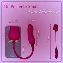 SlipperyHeights® Twila - 2 in 1 Luchtdruk Stotende Roos Vibrator - Clitoris Satisfy en G-Spot Stimulatie - Intense 20 Standen - Siliconen Sex Toy voor Vrouwen - Dildo - Fuchsia — thumbnail 3