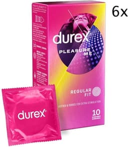 Durex Condooms - Pleasure max (=Pleasure Me) - 60 Stuks (6x10st) - Met Ribbels en Nopjes - Discreet Verpakt — thumbnail 3