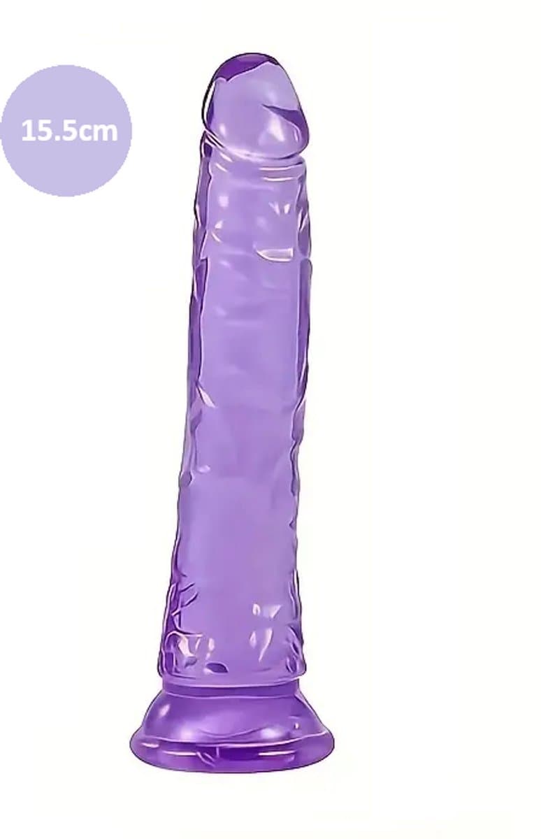 Paarse Dildo Met Zuignap - Voor Vrouwen & Mannen - Anaal - Zacht & Flexibel - 15.5CM — afbeelding 1