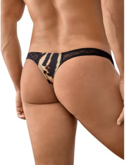 Sexy Luipaardstring voor Heren - Mesh Doorschijnende Tailleband - Verleidelijk Ondergoed - L | LekkerStout | ( LS306 ) — thumbnail 4
