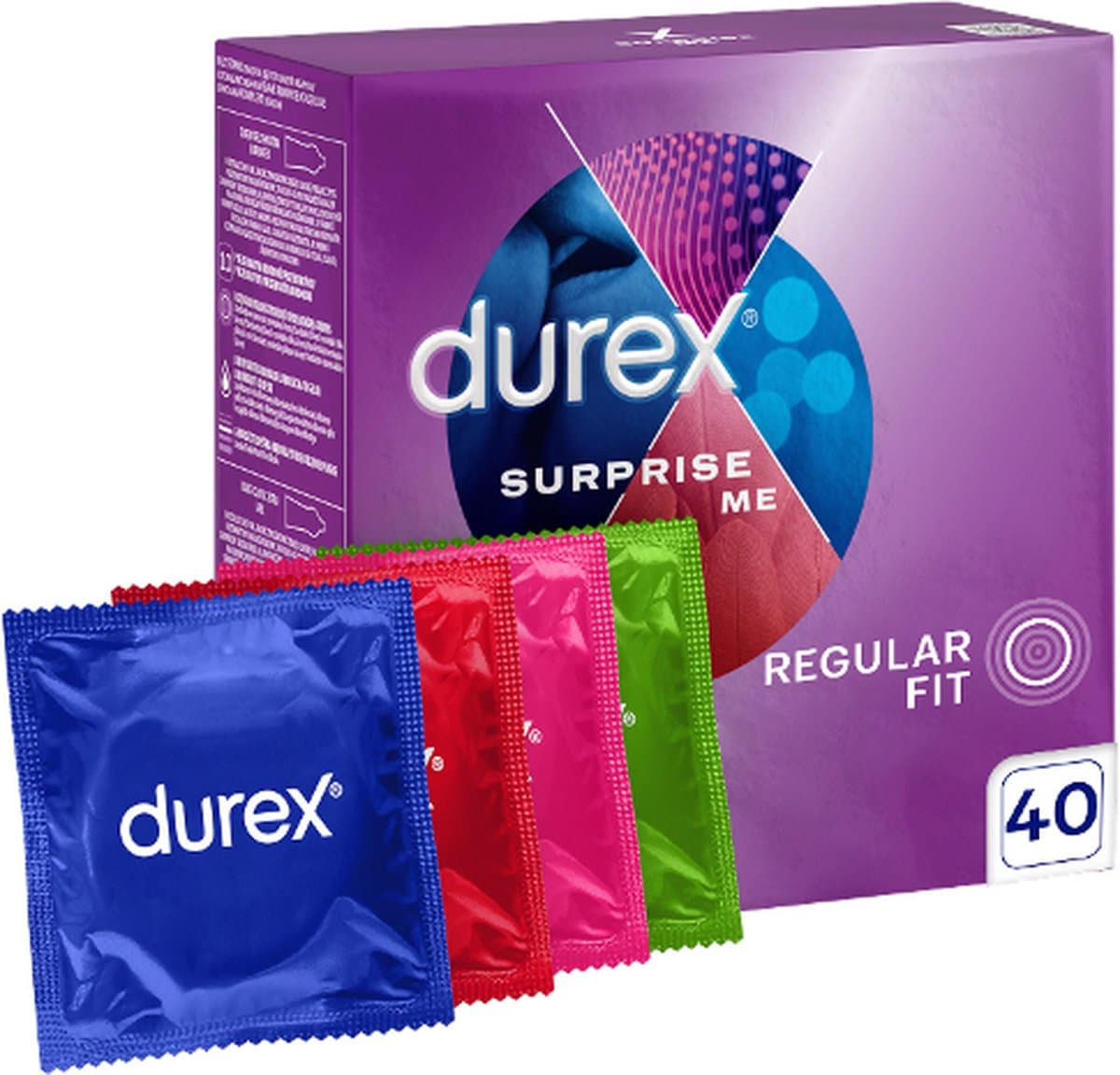 Durex Condooms - 40 Stuks - Surprise Me Mix - 10x Pleasure Me - 10x Thin Feel - 10x Arouser - 10x Extra Safe – Discreet en Stevig Verpakt - Hoge kwantumkorting — afbeelding 1
