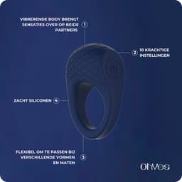 OHYES Cockring Vibrerend - Sex Toys voor Koppels - Vibrerende Cockring - Siliconen Penisring - Night Blue — thumbnail 7