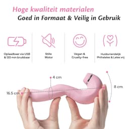 Fae® Vibrator voor Vrouwen - Clitoris & G spot Stimulator - Zuig en druk functie - Penetratie Dildo - Sex Toys voor Vrouwen en koppels - Seksspeeltjes - Thrive Series - Blushing Bride — thumbnail 3