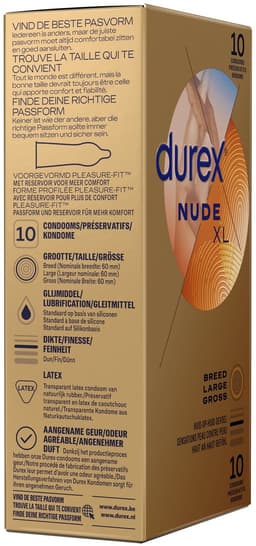 Durex - Condooms Nude XL 10 st - Huid op Huid gevoel - Ultra Dun — thumbnail 9