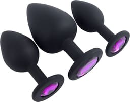 Banoch - Buttplug Penumbra Deep Purple Medium - Siliconen buttplug Zwart - kristal - Paars — thumbnail 4