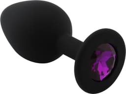 Banoch - Buttplug Penumbra Deep Purple Medium - Siliconen buttplug Zwart - kristal - Paars — thumbnail 1