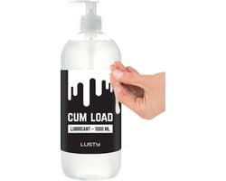 Lusty Cum Load Sperma Glijmiddel - 1000 ml - Nieuwe Formule -Hybride Glijmiddel - Op Water- en Siliconenbasis