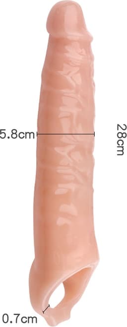 28cm Long Penis Extension Sleeve Blank penis verlenger penis verdikker voor mannen — thumbnail 2