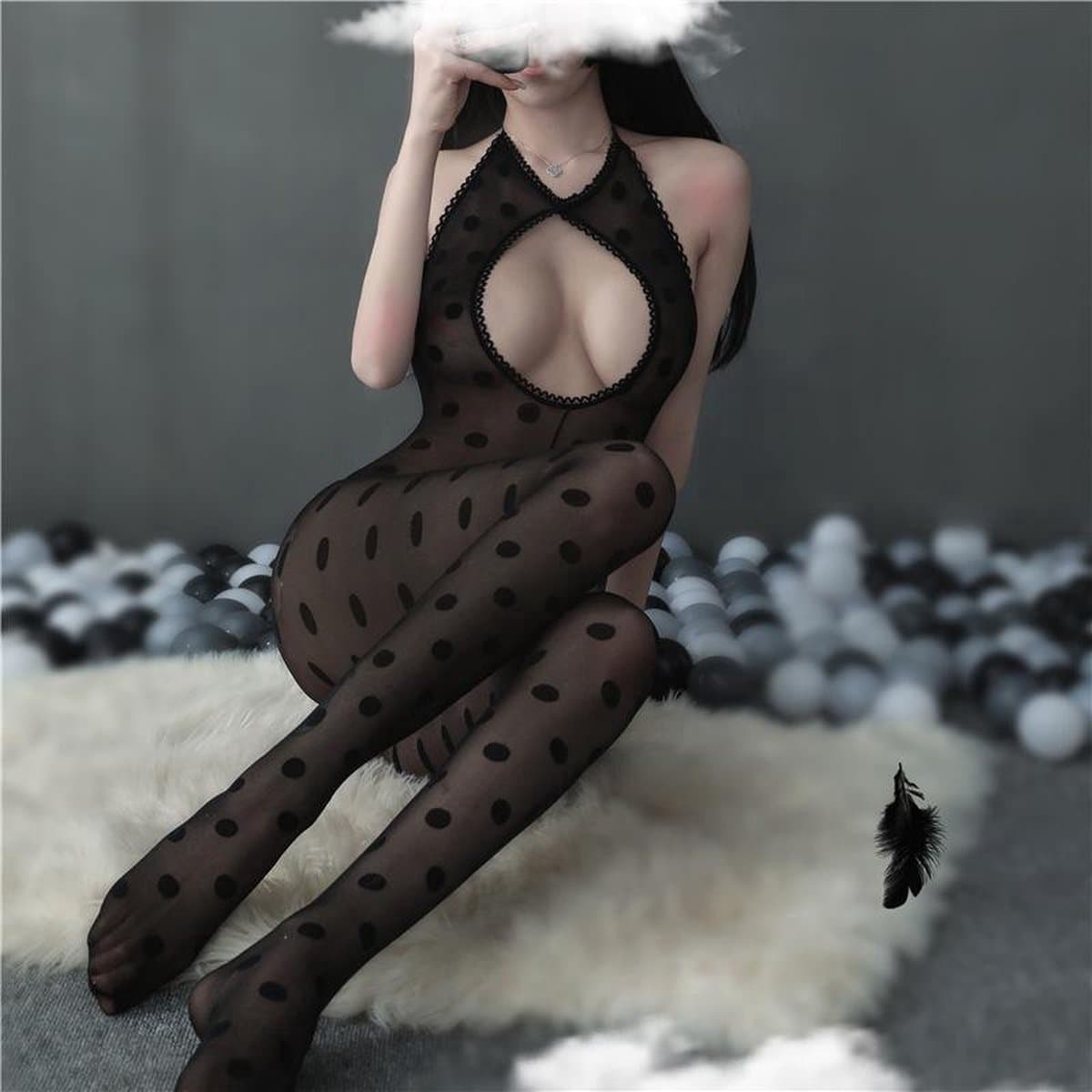 Nieuwe design Sexy open Bodystocking, Erotische Body Panty, Sexy Catsuit met Open Kruisje.Ook voor Cadeau. — afbeelding 1