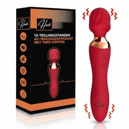 Heevli® AV-Massageapparaat met 2 Trilkoppen- Magic Wand - Vibrator voor Vrouwen - Clitoris Stimulator - 10 Standen - Fluisterstil - Sex Toys voor Vrouwen - Seksspeeltjes - womanizer — thumbnail 1