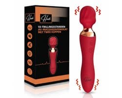 Heevli® AV-Massageapparaat met 2 Trilkoppen- Magic Wand - Vibrator voor Vrouwen - Clitoris Stimulator - 10 Standen - Fluisterstil - Sex Toys voor Vrouwen - Seksspeeltjes - womanizer