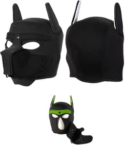 Honden Masker - Zwart - Puppy Play - BDSM Roleplay & Cosplay - Unisex - Sex Speeltjes Toys - Erotiek - Bondage Masker - OneSize — thumbnail 2