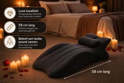 Luxe Sex Kussen – Positie Kussen voor Koppels – Seksspeeltje – Sex Meubel – Erotisch Sofa Kussen – Geschikt voor alle posities – Inclusief Blinddoek – Zwart — thumbnail 2