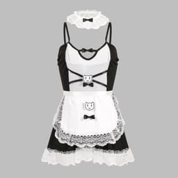 Verleidelijke Zwarte Kanten Cosplay Lingerie voor Rollenspel en Feestdagen zoals Halloween en Valentijnsdag — thumbnail 5