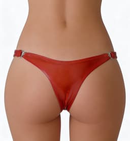 Lederen vrouwen string - Erotische slip - Sexy — thumbnail 4