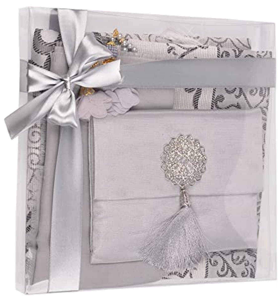 Islamitische geschenkset - Gebedspakket - Spirituele viering - Compleet met Yaseen boek - 27x27x3 cm doos - Grijs — afbeelding 1