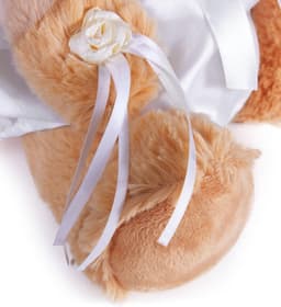 Bruine Teddyberen - Bruidspaar Set - Huwelijksgeschenk Geven - Romantische Details - 25 cm Hoog - Wit — thumbnail 2
