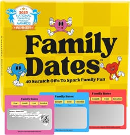 Familiedata Krasloten - Date Night Ideeën - Familieplezier Stimuleren - 40 Unieke Activiteiten - 4 Inch Doos - Geel — thumbnail 1