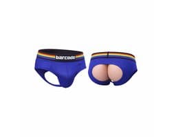 Barcode Berlin Backless Brief Pride Royal - MAAT L - Erotisch Heren Ondergoed - Slip voor Man - Sexy mannen Slip
