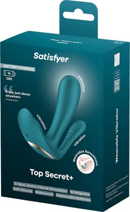 Satisfyer Top Secret+ | Vibrator voor G-spot- & anale stimulatie | 2 apart regelbare motoren | 12 trilprogramma's | werkt op batterijen (CR2) | siliconen | discreet te dragen — thumbnail 4