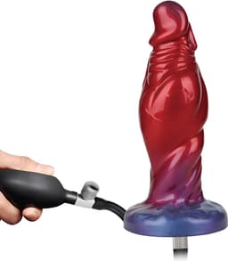 Power Monsters - Shadow Behemoth - Opblaasbare Monster Dildo - 22 cm - Rood/Blauw — thumbnail 7