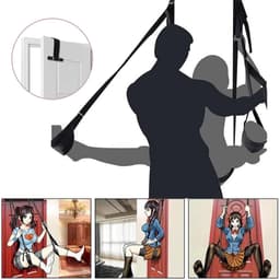 Oneay Deurseksschommel met zitje, BDSM-beperkingen, hangende deur, dijbeenbanden, verstelbare sexy slavenbondageschommel, handboeien, dijbeenboeien, seksmeubels, seksspeeltjes voor volwassenen voor koppels, SM-spelletjes, draagvermogen tot 136 kg — thumbnail 3