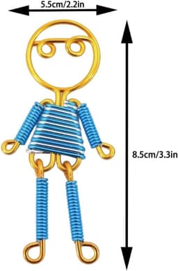 Paar Poppen Set - Mini Beeldjes - Romantisch Cadeau - Handgeweven Aluminium - 50 Gram - Meerkleurig — thumbnail 4