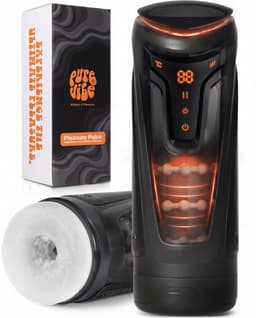 PureVibe® Pleasure Pulse V2 - Automatische Masturbator voor Man - Blowjob Simulator met Warmtefunctie - 18 Standen - Pocket Pussy - Seksspeeltjes voor Mannen - Zwart — thumbnail 1