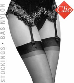 Clio Kousen - Jarretel Kousen - Kousen - Glad Boord - 100% Nylon - 15 Den. - T4 - Large - Zwart — thumbnail 7
