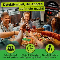 Misdaadspel voor thuis - Moordspel Diner - Avondje uit - Flexibel aantal spelers - 225x115x30mm - Veelkleurig — thumbnail 4