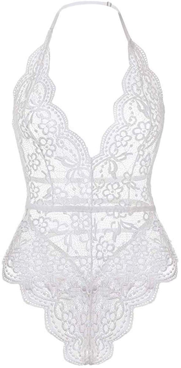 Bodysuit kant - Doorschijnend - Mesh - Sexy kanten lingerie - Erotiek - Dames - Lace - Transparante lingerie - Mesh bodysuit - Wit - One piece - Verleidelijke outfit - Jonyx — afbeelding 1